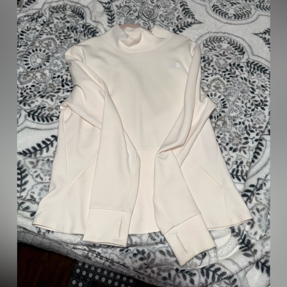 The North Face Women's Light Cream Mock Neck Pullover